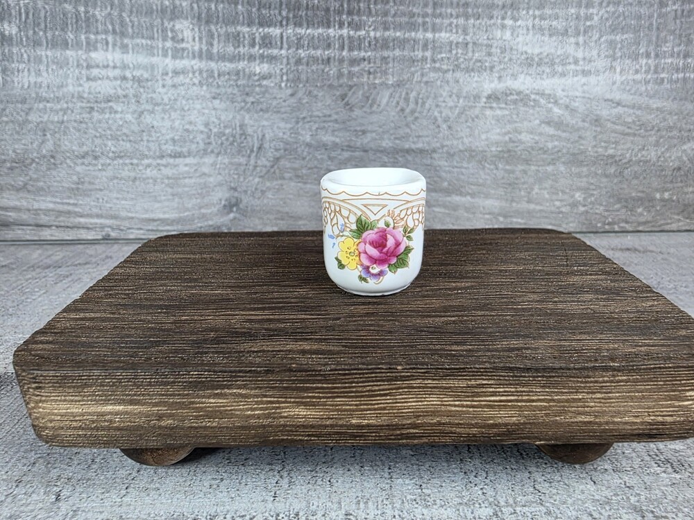 Miniature Candle Holder Floral Diorama Flower Pot Funny Designs Germany g71a6